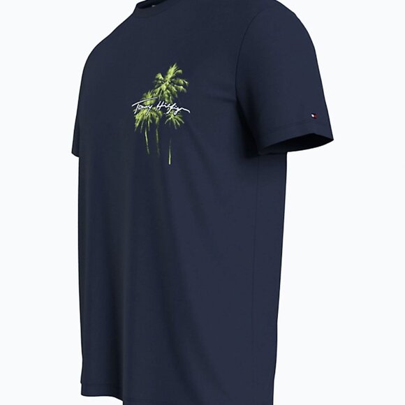 M NWT Tommy Hilfiger Mens Palm Tree Tee 78J6659 410 - Picture 4 of 5
